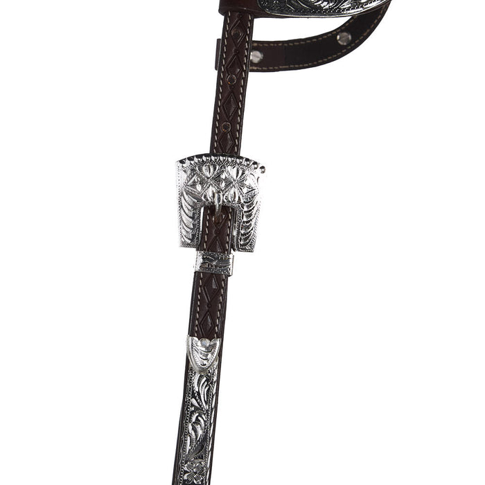 NRS Chocolate Diamond Tooled Double Ear Show Headstall
