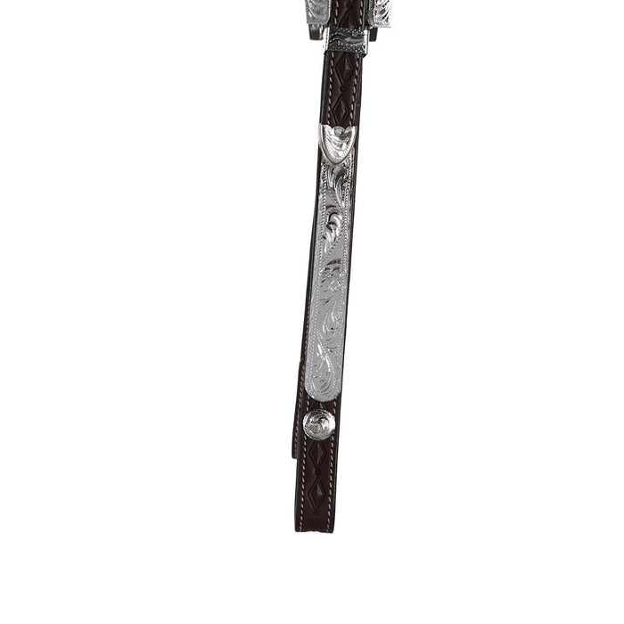 NRS Chocolate Diamond Tooled Double Ear Show Headstall