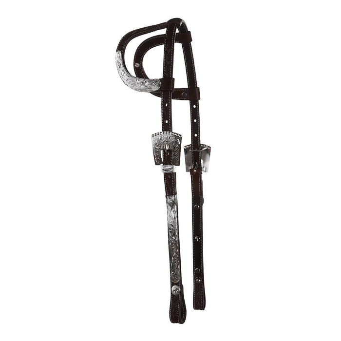 NRS Chocolate Diamond Tooled Double Ear Show Headstall