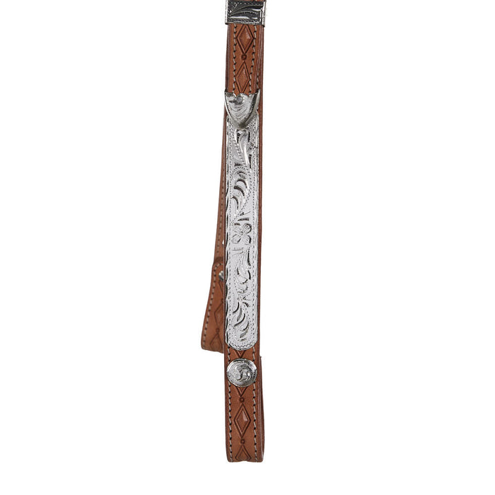 NRS Natural Diomond Tooled Double Ear Show Headstall