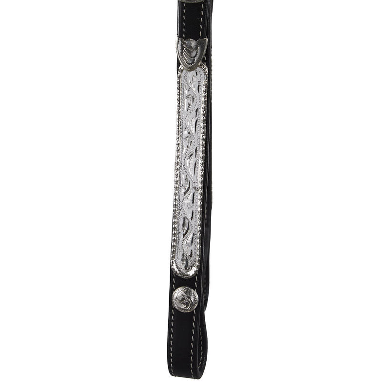 NRS Black Double Ear Silver ShowHeadstall