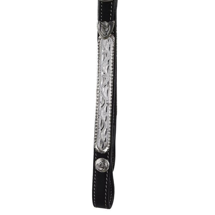 NRS Black Double Ear Silver ShowHeadstall