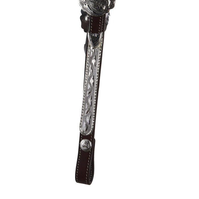 NRS Chocolate Double Ear Silver Show Headstall