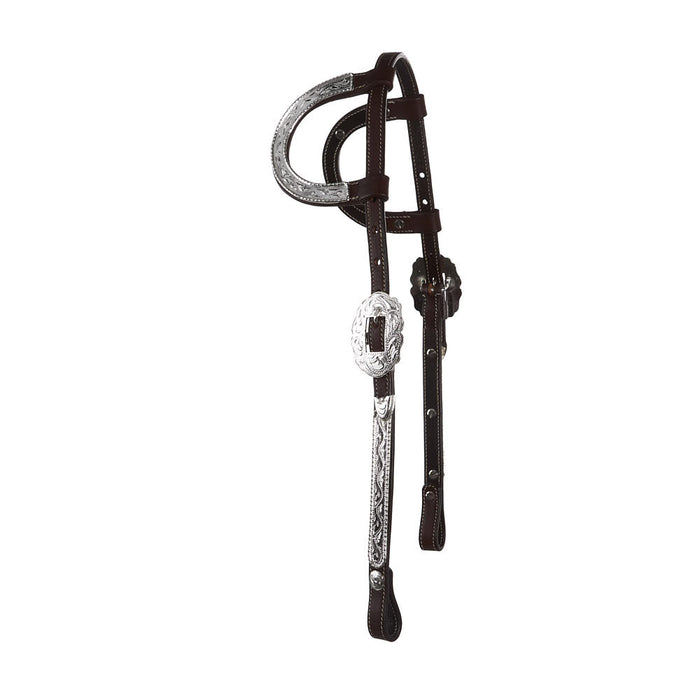 NRS Chocolate Double Ear Silver Show Headstall