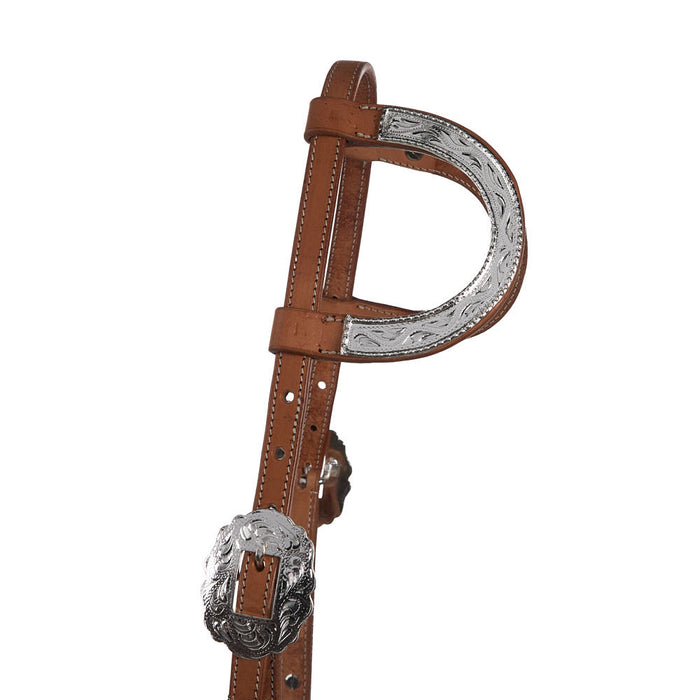 NRS Natural Double Ear Silver Show Headstall