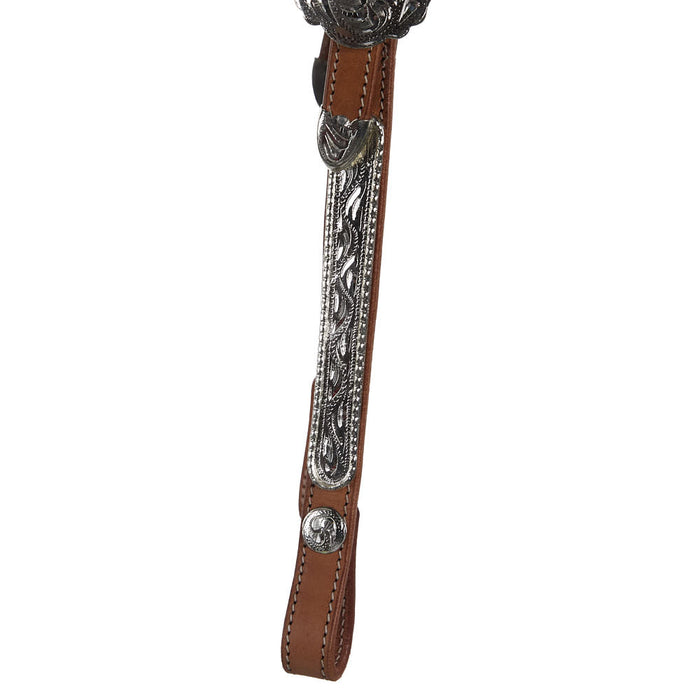 NRS Natural Double Ear Silver Show Headstall