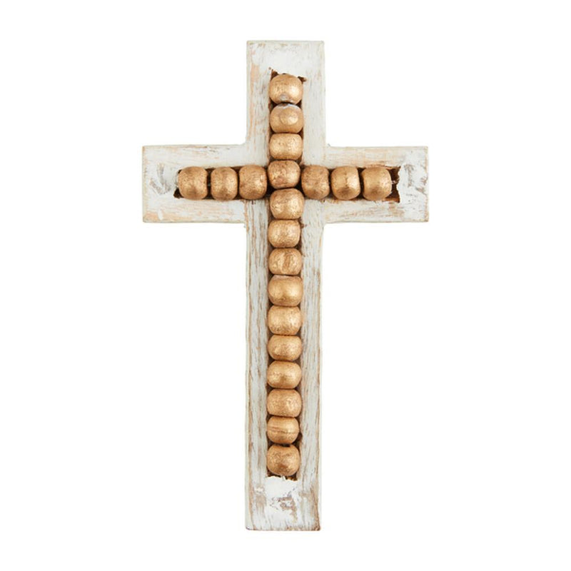 Small Gold Beaded Cross Sitter
