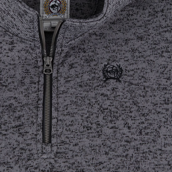 Cinch Mens Grey 1/4 Zip Sweater