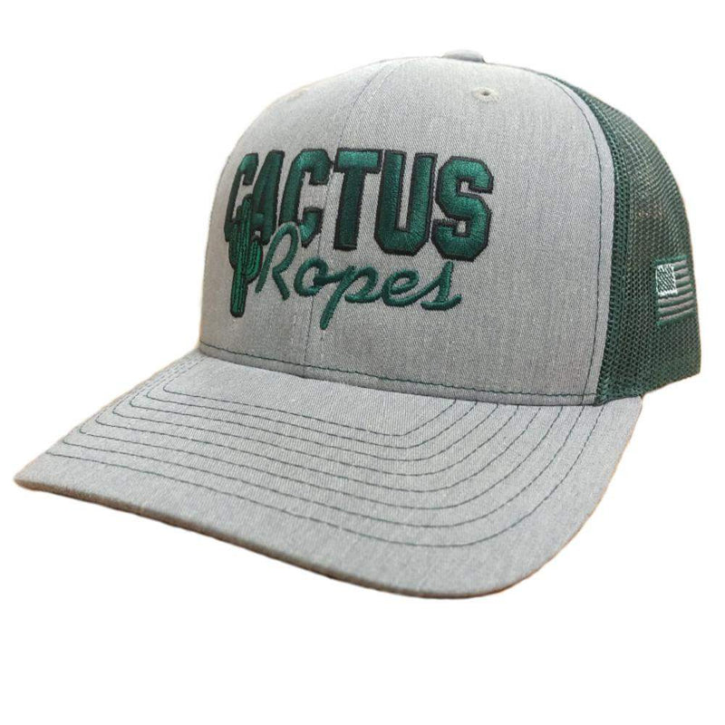 Heather Grey and Dark Green Logo Mesh Back Cap