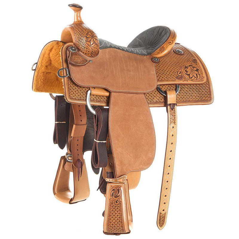 1/2 Breed Desert Flower and Waffle Team Roping Saddle