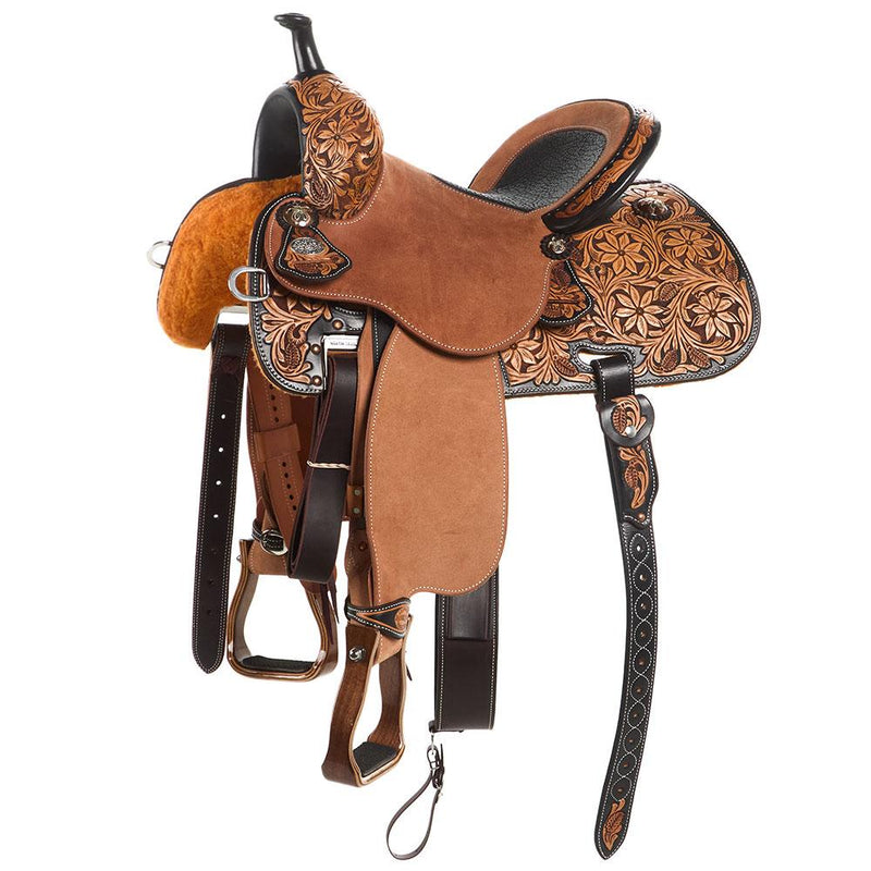 Dark Frame 1/2 Breed Desert Flower Stingray Barrel Saddle