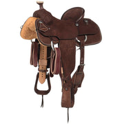 Competitor Series Chocolate Roughout Pencil Roll Youth Team Roping Saddle
