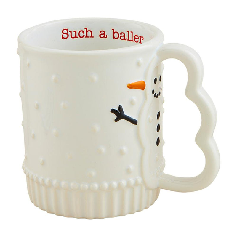 Snowman Figural Handle Mug