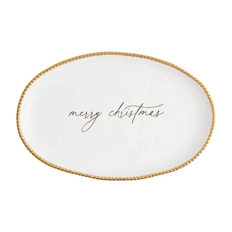Christmas Gold Bead Platter