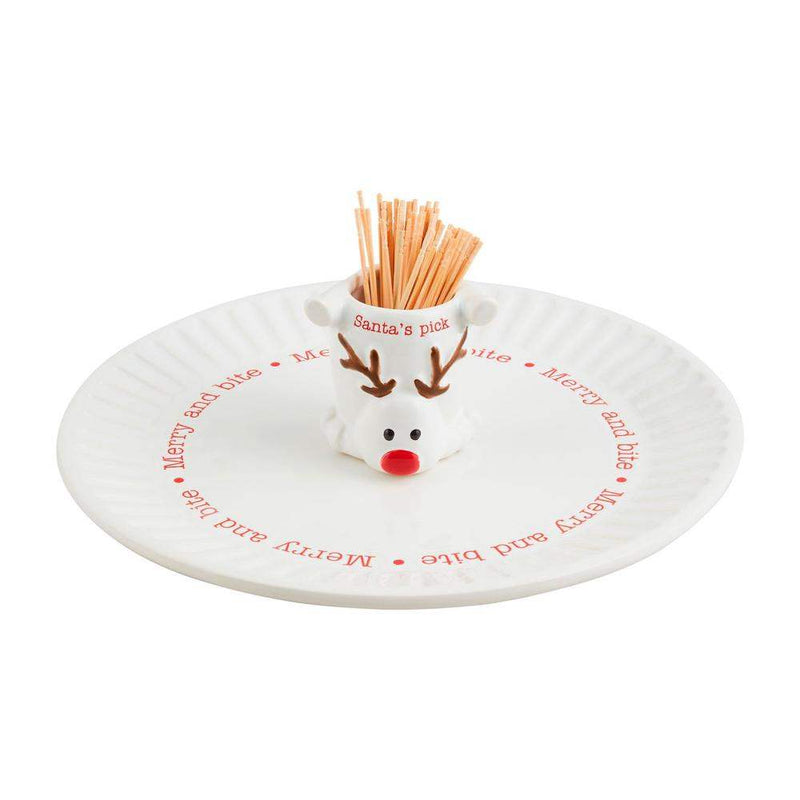 Reindeer Toothpick with Plate
