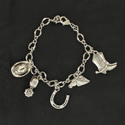 Western Silver Charm Bracelet