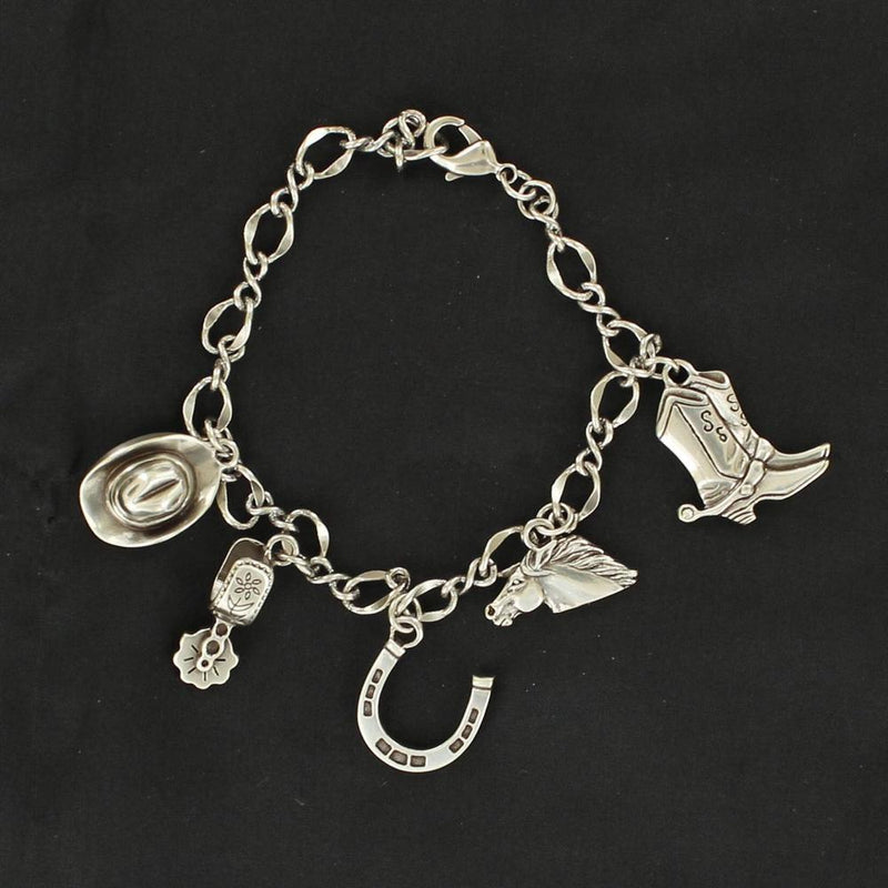 Western Silver Charm Bracelet