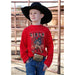 Boys Red Long Sleeve Graphic Tee