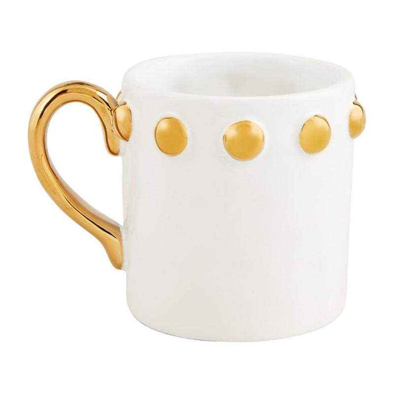 Gold Dot Rim Ceramic Mug