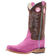 Youth Pink Suede w/ Chocolate Shaft and Leather Sole Boot