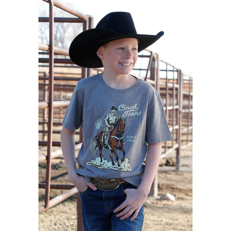 Boys Grey Short Sleeve Graphic Tee