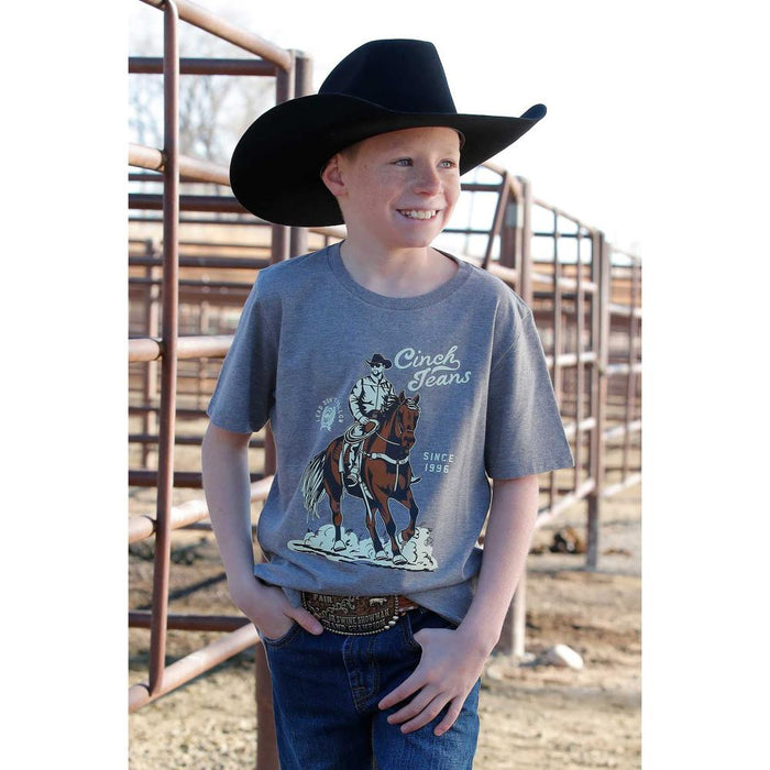 Boys Grey Short Sleeve Graphic Tee