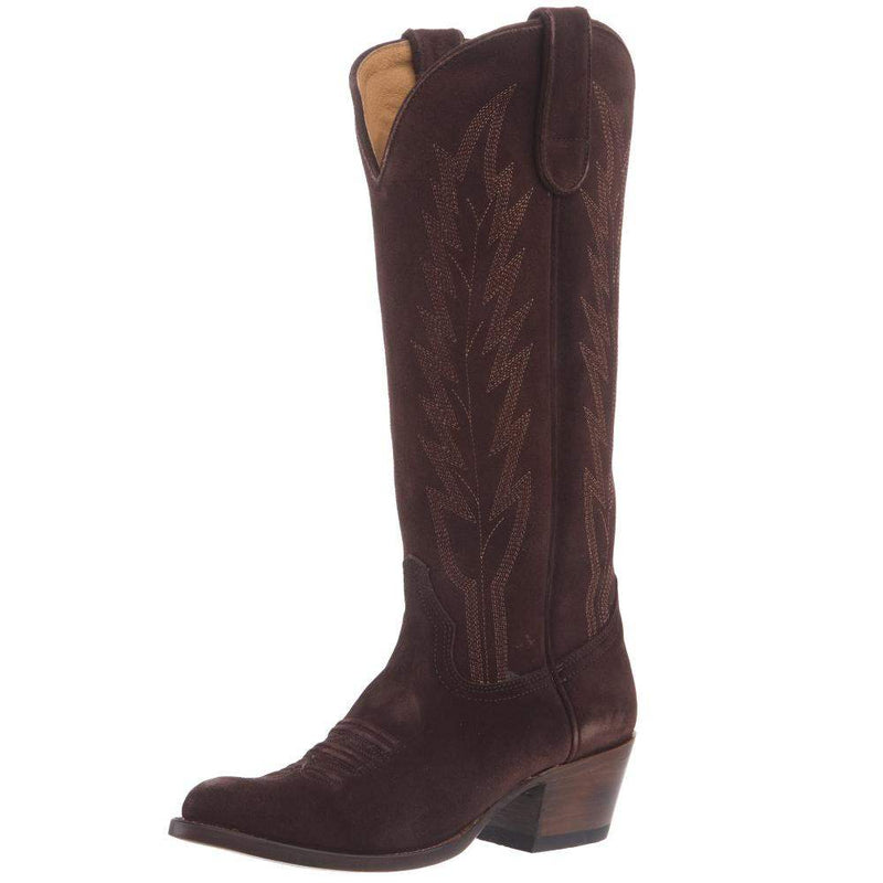 Women`s Chocolate Suede 15In Top Cowgirl Boot