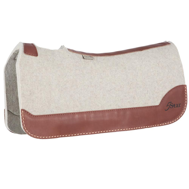 7/8in Natural Felt LCO Saddle Pad with Natural Cream Buckstitch