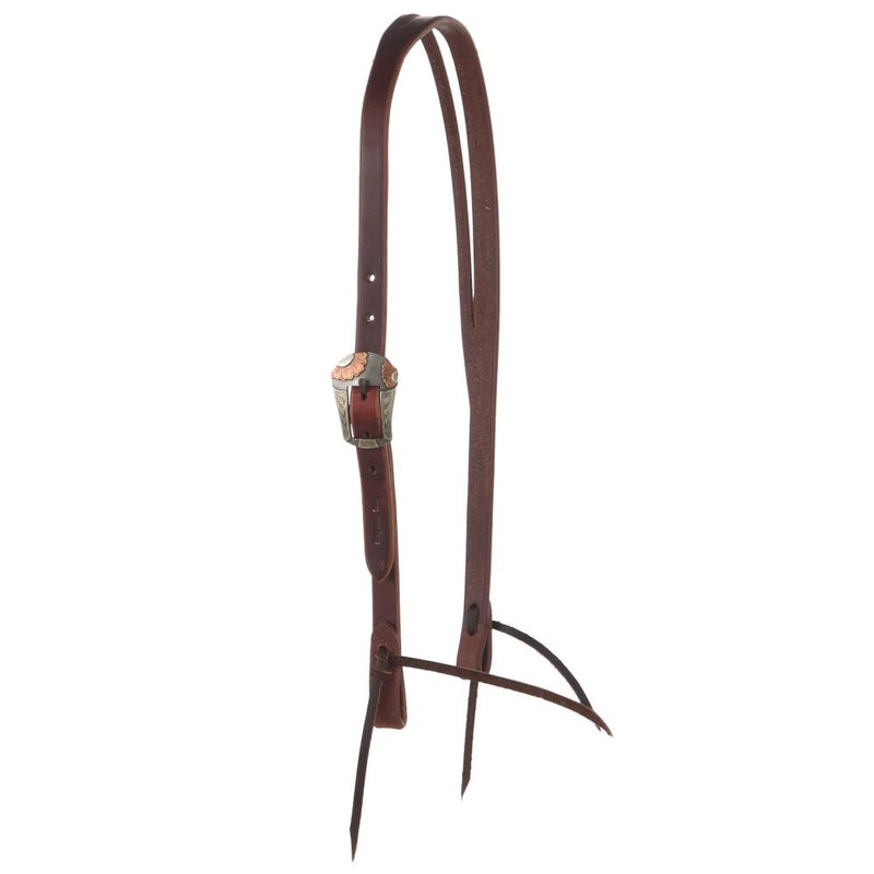 3/4" Copper Sleepy Sunflower Bar Cart Buckle Slit Ear Headstall