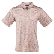 Mens Washed Camo 1/4 Zip Polo