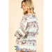 Womens Pistachio/Brown Lifestyle Print Top