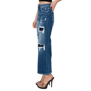 Risen Jeans Medium Patch Detail Crop Jean