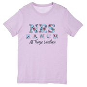 NRS Ranch All Things Western Floral Logo Lilac Tee