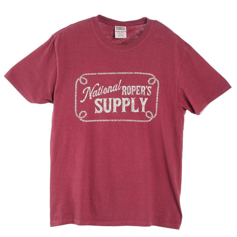 National Ropers Supply Rope Logo Red Rock Tee