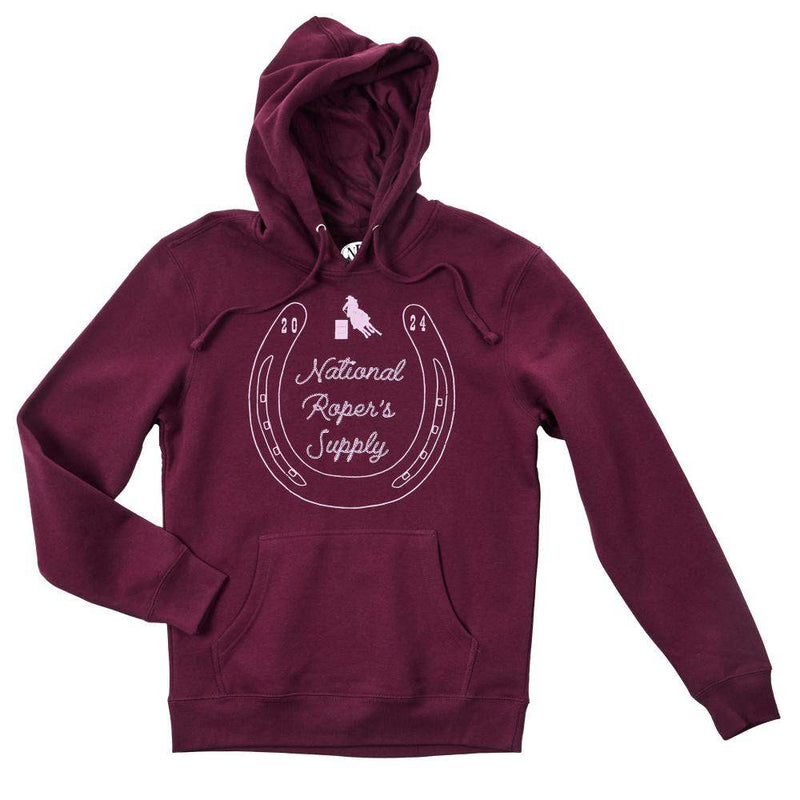 National Ropers Supply Horseshoe Logo Plum Hoodie