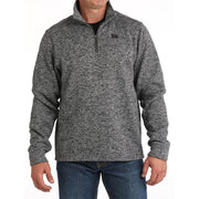 Mens Grey 1/4 Zip Sweater
