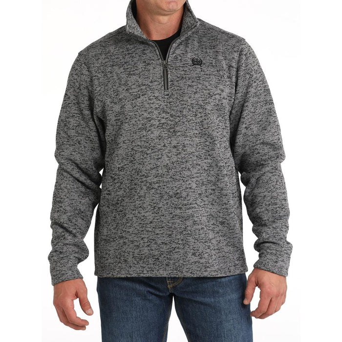 Mens Grey 1/4 Zip Sweater