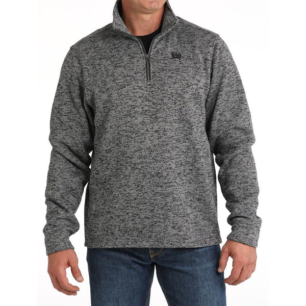 Cinch Mens Grey 1/4 Zip Sweater