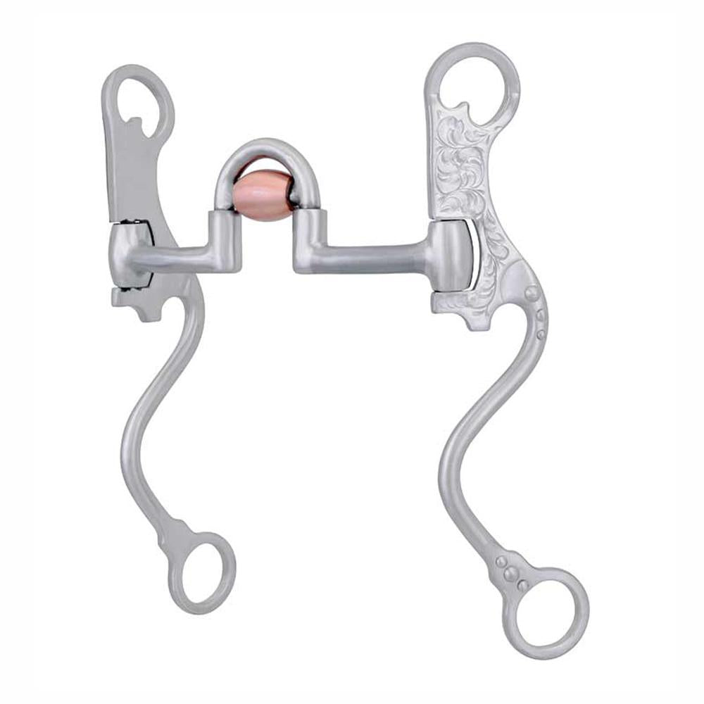 Cowboy Tack FG Copper Roller Correctional Port Shank Bit — NRS
