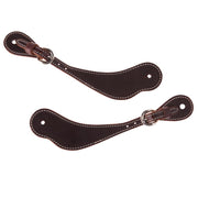 Chocolate Harness Leather Mens Cowboy Spur Straps