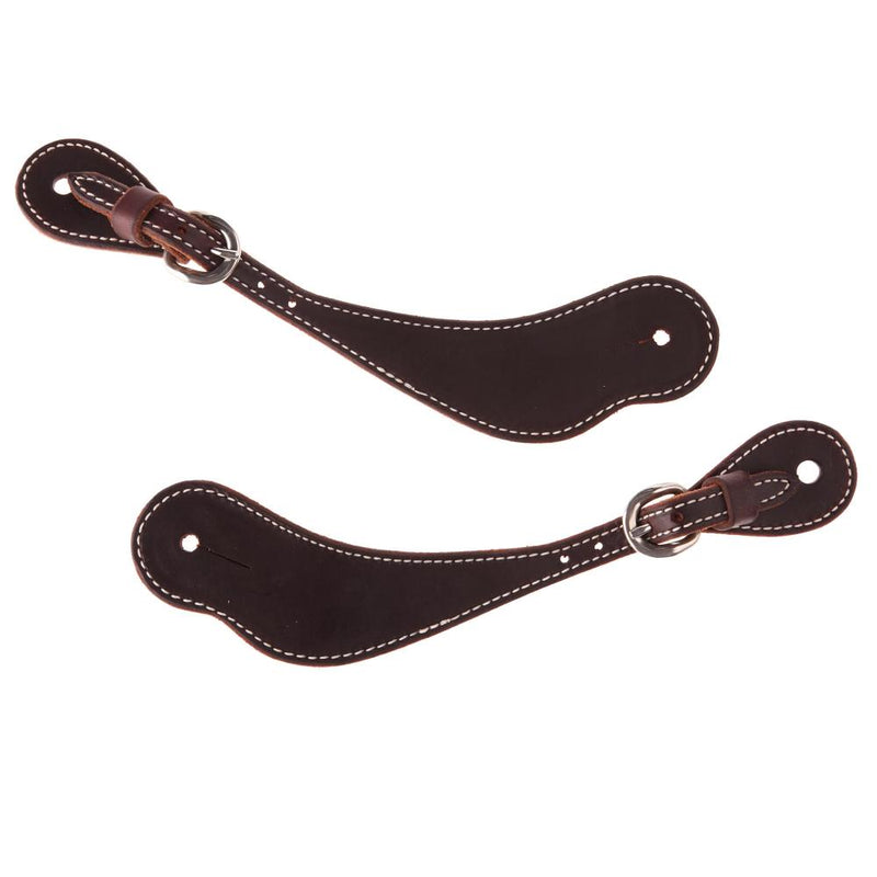 Chocolate Harness Leather Mens Cowboy Spur Straps