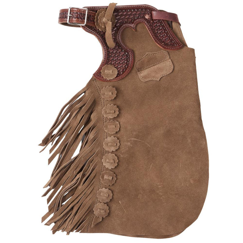 Tooled Basket Stamp Yoke Saddle Brown 2-3T Youth Chaps