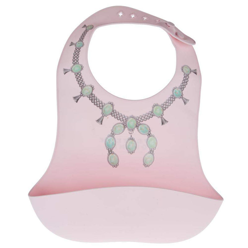 Pink Bib with Green Squash Print