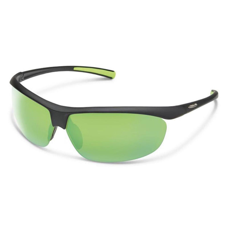 Zephyr Matte Black Polarized Green Mirror Sunglasses