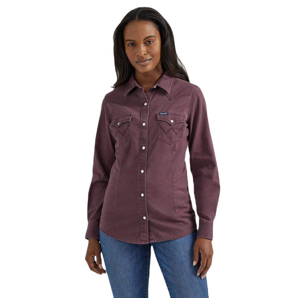 Wrangler Women's Retro Long Sleeve Western Snap Shirt