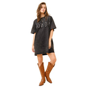 Womens Black Star Stitched Howdy Tee Dress