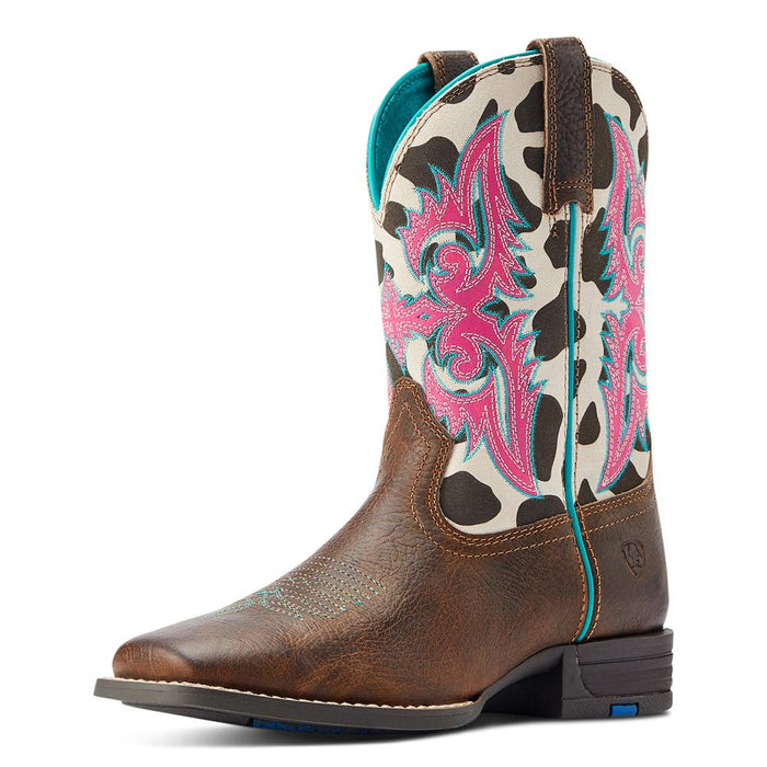 Youth Lonestar 8 In Cowprint Top Cowgirl Boot