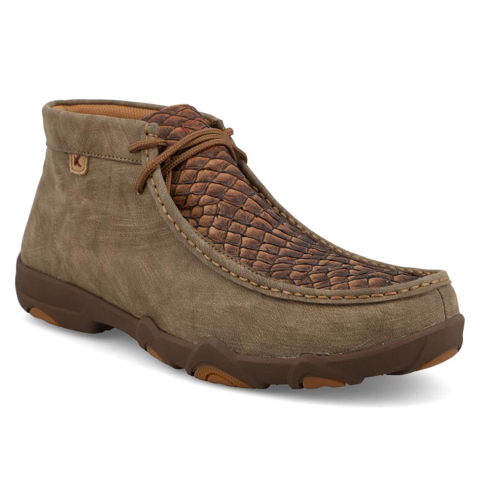 trustec Twisted X Men`s UltraLiteX Dark Tan and Shitake Driving Moc