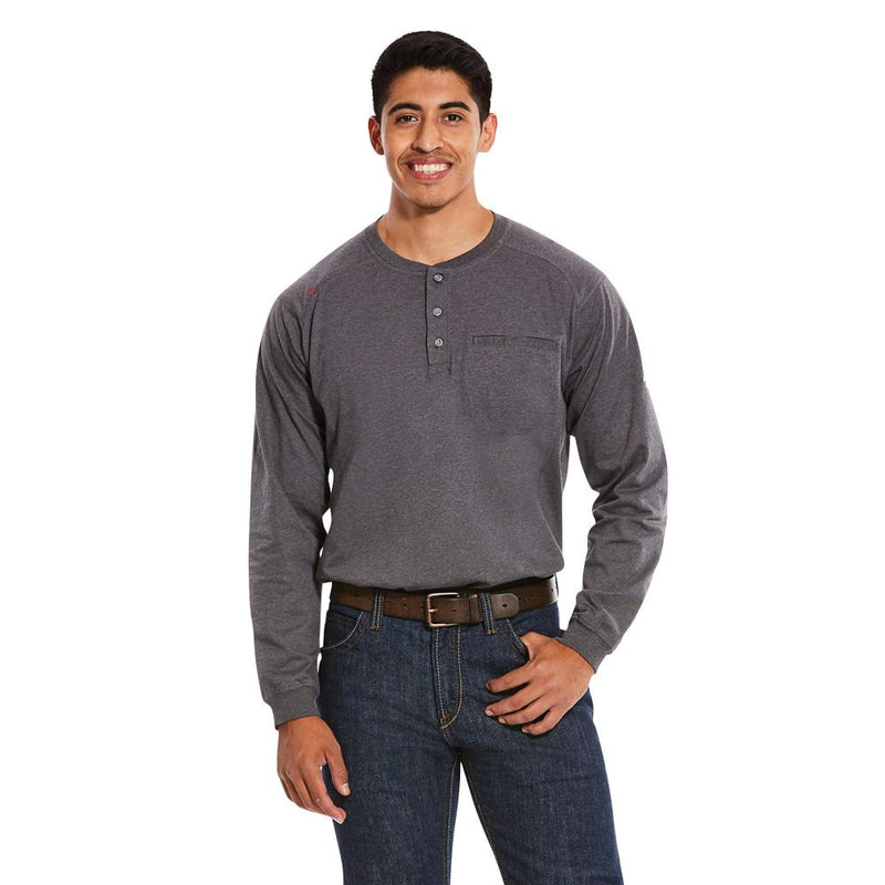Mens FR Air Henley Charcoal Shirt
