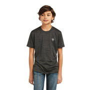 Boys Charger Flag Charcoal Tee